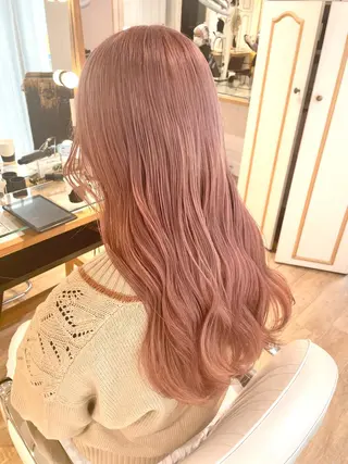 セミロング カラー ヘアアレンジ ハイトーンピンク🍑 ブリーチ🍑RINAのヘアスタイル