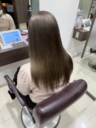 ロング カラー ブリーチ/艶カラー /縮毛矯正/みなのヘアスタイル