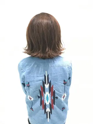 ミディアム カラー ヘアアレンジ ⭐️髪質改善⭐️ フジヒサゴウタのヘアスタイル