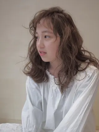 セミロング パーマ 似合わせカット🌿 前川のヘアスタイル