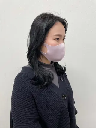 セミロング カラー ヘアアレンジ 酸性縮毛矯正🧴韓国 レイヤー/髪質改善のヘアスタイル