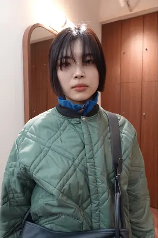 ショート ボブパーマ/パーマ ウルフパーマのヘアスタイル