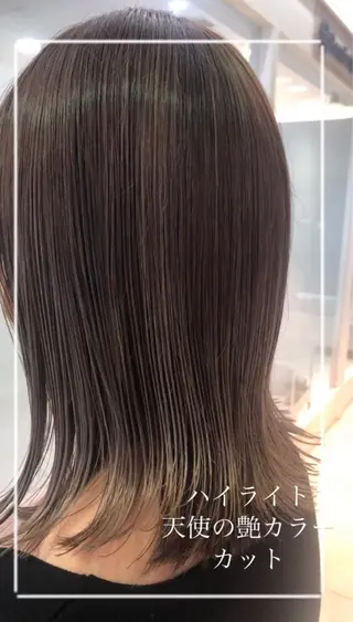 ミディアム カラー 艶質改善/縮毛矯正 ササキナツミのヘアスタイル