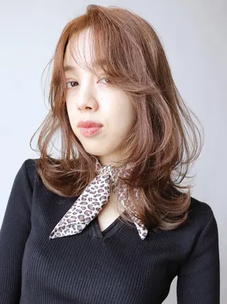 ミディアム カラー パーマ ヘアアレンジ ITbyALBUM 中野店のヘアスタイル