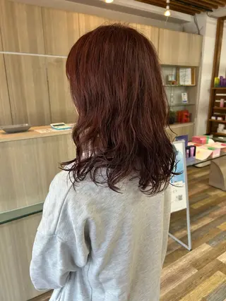 セミロング カラー 志賀　輝/ハイライト /縮毛矯正/髪質改善のヘアスタイル