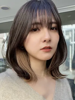 ミディアム カラー techné所属・ショウタ/レイヤーカ ット/透明感カラーのヘアスタイル