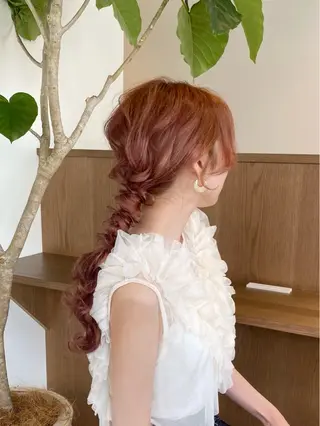 ロング ヘアアレンジ 暖色カラー /ヘアアレンジ/花鈴のヘアスタイル