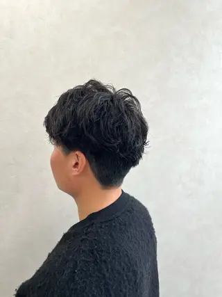 パーマ メンズ 艶ボブ🤎ボブパーマ 透明感カラー\メンズのヘアスタイル