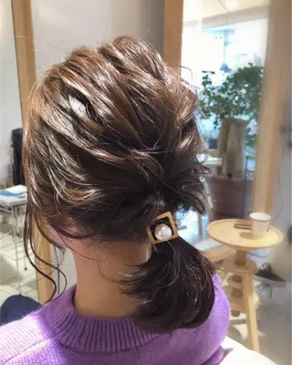 ミディアム ヘアアレンジ 安永 涼のヘアスタイル