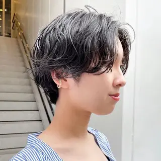 ショート 縮毛矯正、髪質改善 肘以上無料のヘアスタイル