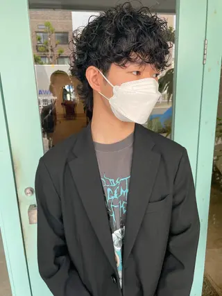 ショート パーマ パーマ/レイヤー 岩山丈一郎のヘアスタイル