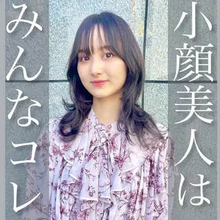 ミディアム カラー 韓国レイヤーカット/ ダブルカラーのヘアスタイル