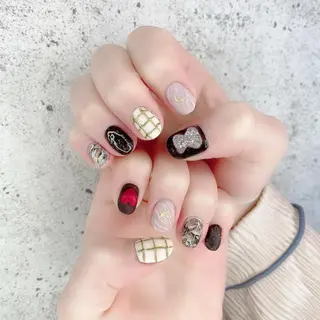 ミディアム カラー パーマ ヘアアレンジ メンズ キッズ ネイル マツエク・マツパ Salon Ｋのネイルデザイン