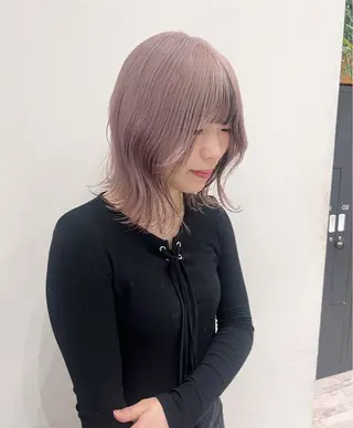 ミディアム カラー 🎀ハイトーン・ボブ 心斎橋【あやか】🎀のヘアスタイル