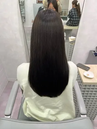 ロング カラー､縮毛矯正 募集中🖤/横浜のヘアスタイル