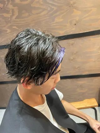 ミディアム パーマ メンズ レイヤーカット/髪質 改善/矯正🤍吉田のヘアスタイル