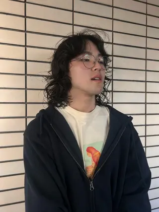 セミロング パーマ メンズ デザインカット/ パーマ/nanaのヘアスタイル