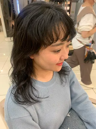 セミロング カラー パーマ ママ美容師まつげ 🤍まき🤍のマツエク・マツパデザイン