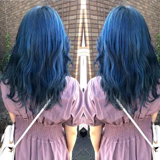 セミロング StellA所属・アートディレクター ワダヒサノリのヘアスタイル