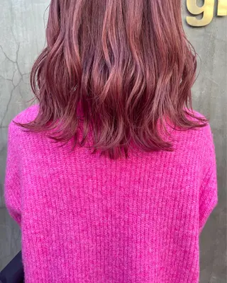 セミロング カラー パーマ ヘアアレンジ 髪質改善カラー&TR 縮毛矯正/弱酸性矯正のヘアスタイル