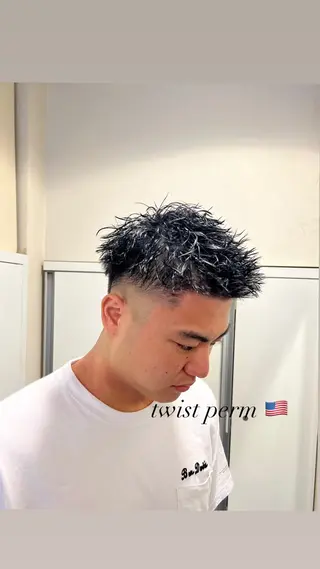 ショート パーマ メンズ 茅ヶ崎パーマ特化/ スパイラル/ハルキのヘアスタイル