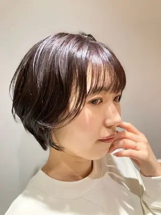 ショート カラー 脱白髪染め/大人ハイ ライト/田中佑季のヘアスタイル