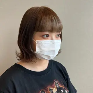 カラー 堀結香/顔まわり レイヤー/蒲生四丁目のヘアスタイル