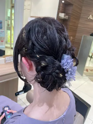 セミロング ヘアアレンジ 韓国ヘアメイク🎀/ 縮毛矯正✨山本媛香のヘアスタイル