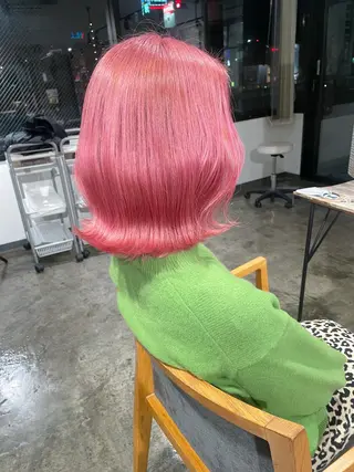 ミディアム カラー ハイトーン/レイヤー /ケアブリーチ石川治のヘアスタイル