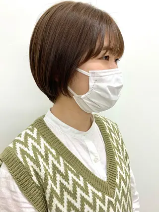 ショート Click所属・クニモトハルナ ボブ/柔らかカラーのヘアスタイル