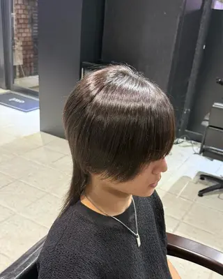 ミディアム パーマ メンズ 【フェザーパーマ】 【縮毛矯正】鶴田文のヘアスタイル