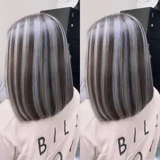 ミディアム カラー オフホワイトアンドなんば所属・福西 洋斗のヘアスタイル