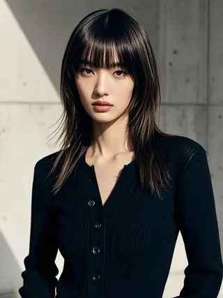 セミロング ウルフカット 811 大阪梅田 ウルフのヘアスタイル