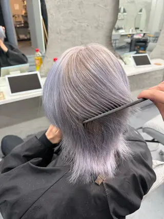 ミディアム メンズ 【柏】ハイトーン× 美髪矯正💫だいちのヘアスタイル