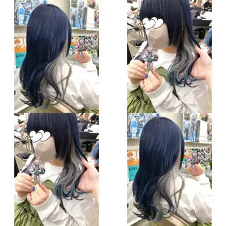 セミロング カラー 推しカラー✨ オタク美容師ユウカのヘアスタイル