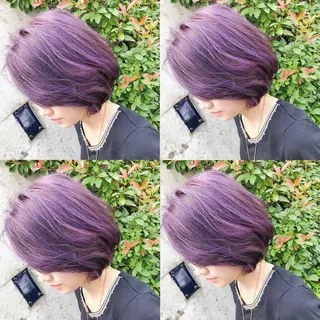 ショート カラー ヘアアレンジ メンズ キッズ 💟Chloe原宿店 🩶ハイトーンのヘアスタイル
