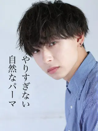 パーマ メンズ 波巻きスパイラル 近藤剛　浦和のヘアスタイル