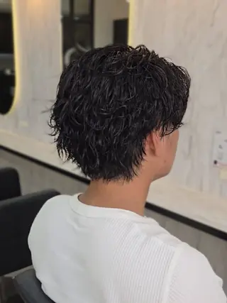 メンズ ミディアム パーマ Lapis 名古屋駅前店所属・LEN名古屋/パーマ 海外ヘア/メンズ特化のヘアスタイル