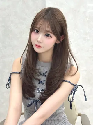 ロング 似合わせ/レイヤー /顔まわり/池田歩樹のヘアスタイル