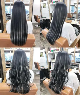 ロング ✯カラー&編み込み エクステ✯池田智博✯のヘアスタイル