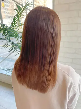 セミロング カラー ケアブリーチ /髪質 改善/古橋圭史郎のヘアスタイル