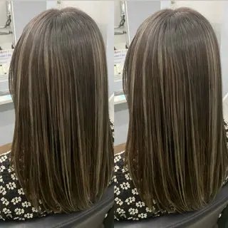 セミロング ブリーチ無しカラー✨ 美鈴のヘアスタイル