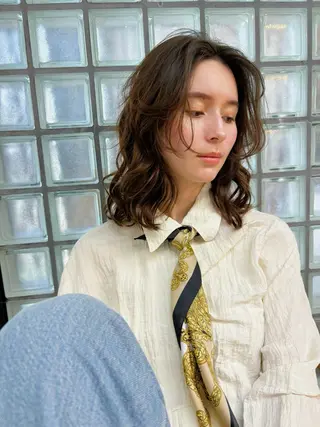 パーマ ボブ/ミディアム 親しみやすさ/さくらのヘアスタイル