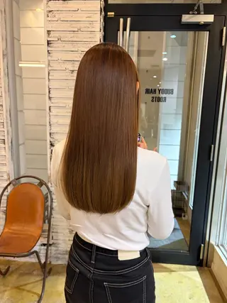 ロング 酸性ストレート/ 髪質改善/イソヤトモのヘアスタイル