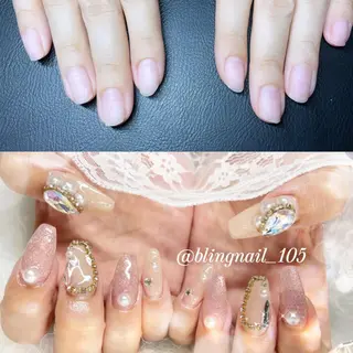 ネイル 23時まで❤︎韓国、 ワンホンネイルのネイルデザイン