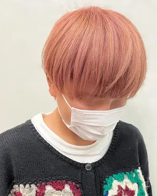 ショート カラー ヘアアレンジ 顔周りレイヤー カット❄️石川瑠青のヘアスタイル