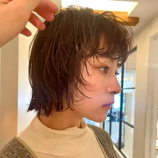 ショート パーマ ボブ/レイヤー/ケア パーマ/リュウタのヘアスタイル