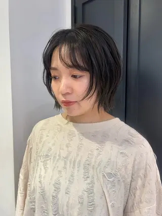 ショート カラー パーマ レイヤー/透明感/ ブリーチなし/わかなのヘアスタイル