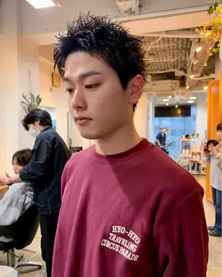 ショート メンズ グランジヘア 無造作ヘアHYUGAのヘアスタイル