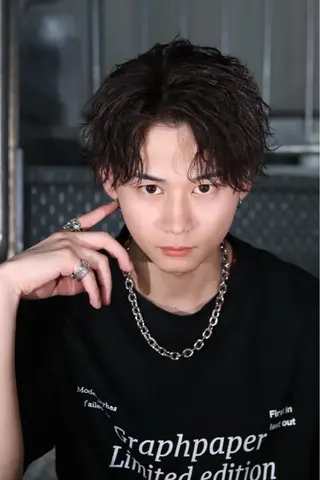 ミディアム カラー パーマ メンズ シースルーマッシュ/ メンズ/KYOHEIのヘアスタイル